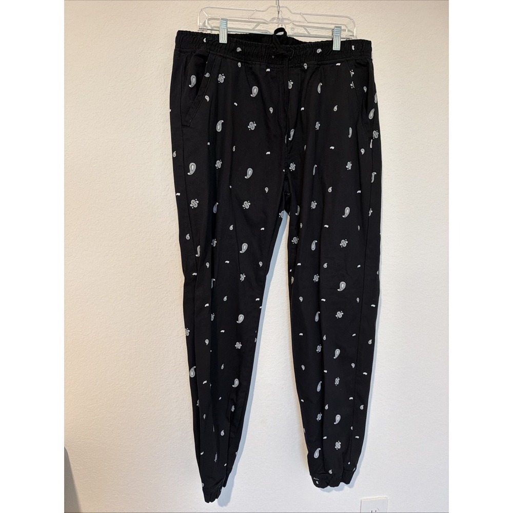 Trukfit 100% Cotton Black Paisley Sweatpants Sz 36